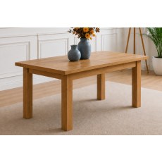 Devon 100% Solid Oak 4'4" Extendable Dining Table (2 Leaf)