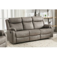 Ellena Soft Grey 3 Seater Recliner Sofa with Table