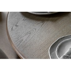 Gallery Direct Artisan Limewash Oak Extending Round Dining Table with Bobbin Detail Gallery Direct Artisan Limewash Oak Extending Round Dining Table with Bobbin Detail