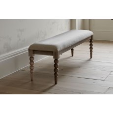 Gallery Direct Artisan Limewash Oak Dining Table Bench with Bobbin Detail Gallery Direct Artisan Limewash Oak Dining Table Bench with Bobbin Detail
