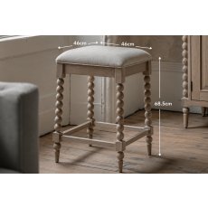 Gallery Direct Artisan Limewash Oak Bar Stool with Bobbin Detail Gallery Direct Artisan Limewash Oak Bar Stool with Bobbin Detail