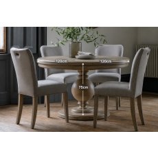 Gallery Direct Vancouver Rustic Pine Round Extending 120-160cm Dining Table