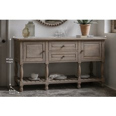 Gallery Direct Vancouver Rustic Pine Sideboard with Marble Top