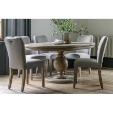 Gallery Direct Vancouver Rustic Pine Round Extending 120-160cm Dining Table & x4 Chairs
