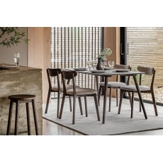 Gallery Direct Hatfield Smoked Oak 150cm Large Rectangular Dining Table Set & x4 Chairs