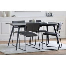Gallery Direct Astley 160cm Black Oak Dining Table