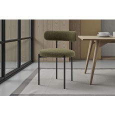 Gallery Direct Aveley Set of 2 Green Boucle Dining Chairs