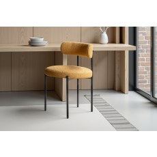 Gallery Direct Aveley Set of 2 Ochre Boucle Dining Chairs