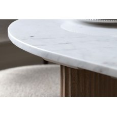 Gallery Direct Marmo Mango Wood Large Dining Table Set with Marble Top & x6 Aveley Chairs
