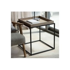 Gallery Direct Forden Wood & Metal Tray Side Table in Grey Gallery Direct Forden Wood & Metal Tray Side Table in Grey