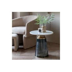 Gallery Direct Seville Blue Glass and Marble Top Side Table Gallery Direct Seville Blue Glass and Marble Top Side Table