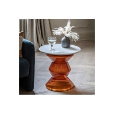 Gallery Direct Turin Orange Glass and Marble Top Side Table Gallery Direct Turin Orange Glass and Marble Top Side Table