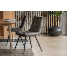 Gallery Direct Set of 2 Darwin Dining Chairs in Grey Leather