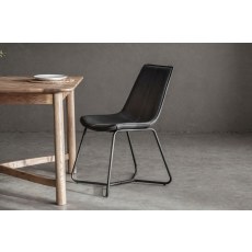 Gallery Direct Set of 2 Hawking Dining Chairs in Charcoal PU Leather