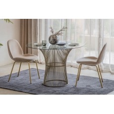 Gallery Direct Set of 2 Flanagan Dining Chairs in Oatmeal Velvet