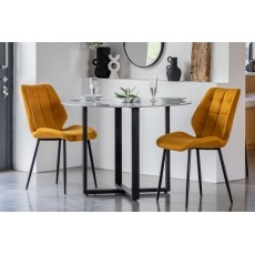 Gallery Direct Set of 2 Manford Fabric Dining Chairs in Saffron