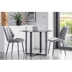 Gallery Direct Set of 2 Manford Fabric Dining Chairs in Light Grey