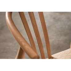 Gallery Direct Set of 2 Whitney Natural Elm Wishbone Back Dining Chairs with Woven Seat