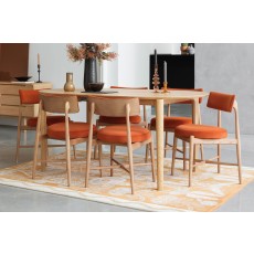 G Plan Winchester Retro Oak 130-170cm D-End Extending Dining Table Set & 4 Flora Orange Chairs G Plan Winchester Retro Oak 130-170cm D-End Extending Dining Table Set & 4 Flora Orange Chairs