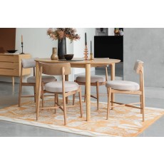 G Plan Winchester Retro Oak 130-170cm D-End Extending Dining Table Set & 4 Flora Taupe Chairs G Plan Winchester Retro Oak 130-170cm D-End Extending Dining Table Set & 4 Flora Taupe Chairs