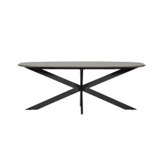 Sadie Industrial 160cm Dining Table in Smoke Finish
