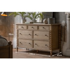 Gallery Direct Artisan Limewash Oak 7 Drawer Chest of Drawers