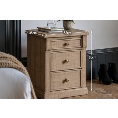 Gallery Direct Vancouver Rustic 3 Drawer Bedside Table