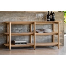 Gallery Direct Hatfield Natural Oak Wide Open Display Unit