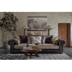Atlantis Fabric & Leather Mix Pillow Back 4 Seater Sofa