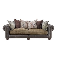 Atlantis Fabric & Leather Mix Pillow Back 3.5 Seater Sofa