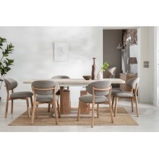 Arlo Natural Oak 160-200cm Extending Dining Table with Travertine Ceramic Top