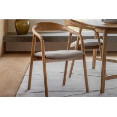 Gallery Direct Madrid Upholstered Dining Chair in Oak (Pair)