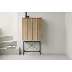 Gallery Direct Panelled Smoked Oak Cocktail Cabinet Gallery Direct Panelled Smoked Oak Cocktail Cabinet