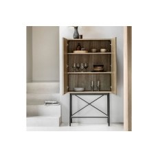 Gallery Direct Panelled Smoked Oak Cocktail Cabinet Gallery Direct Panelled Smoked Oak Cocktail Cabinet