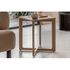 Gallery Direct Panelled Smoked Oak Side Table