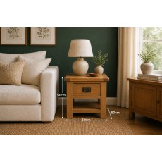 Salisbury Waxed Premium Oak Lamp Table With Drawer Salisbury Waxed Premium Oak Lamp Table With Drawer