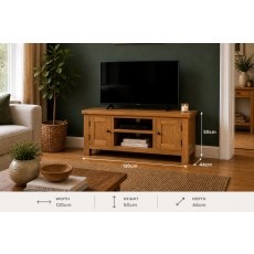 Salisbury Waxed Premium Oak Large Media Stand Salisbury Waxed Premium Oak Large Media Stand