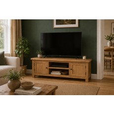 Salisbury Waxed Premium Oak Extra Large Media Stand Salisbury Waxed Premium Oak Extra Large Media Stand