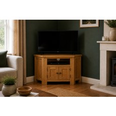 Salisbury Waxed Premium Oak Corner Tv Unit Salisbury Waxed Premium Oak Corner Tv Unit