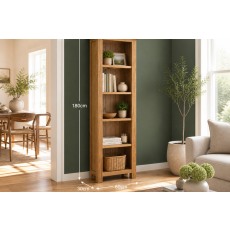 Salisbury Waxed Premium Oak Slim Bookcase - Self Assembly Salisbury Waxed Premium Oak Slim Bookcase - Self Assembly