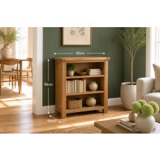 Salisbury Waxed Premium Oak Low Bookcase - Self Assembly Salisbury Waxed Premium Oak Low Bookcase - Self Assembly
