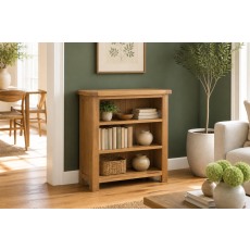 Salisbury Waxed Premium Oak Low Bookcase - Self Assembly Salisbury Waxed Premium Oak Low Bookcase - Self Assembly
