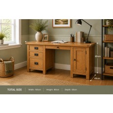 Salisbury Waxed Premium Oak Double Desk Salisbury Waxed Premium Oak Double Desk