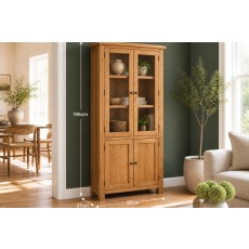 Salisbury Waxed Premium Oak Display Cabinet Salisbury Waxed Premium Oak Display Cabinet