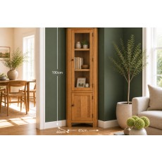 Salisbury Waxed Premium Oak Corner Display Cabinet Salisbury Waxed Premium Oak Corner Display Cabinet