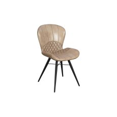 Amory PU Leather Dining Chair in Beige (Pair)