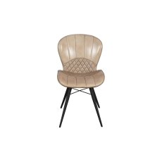 Amory PU Leather Dining Chair in Beige (Pair)