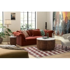 Harvard Reeded Mango Wood Storage Coffee Table with Marble Top Harvard Reeded Mango Wood Storage Coffee Table with Marble Top