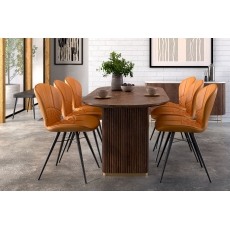 Harvard Reeded Mango Wood Oval Dining Table Harvard Reeded Mango Wood Oval Dining Table
