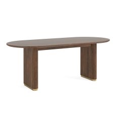 Harvard Reeded Mango Wood Oval Dining Table Harvard Reeded Mango Wood Oval Dining Table